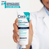 Thumbnail for CeraVe Clay To Foam Acne Face Wash, Multi-Use Salicylic Acid & Kaolin Clay Acne Spot Treatment Clears Pimples & Blackheads, Prevents Breakouts, Hydrates & Soothes, Fragrance-Free, Non-Comedogenic, 4oz