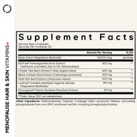 Thumbnail for Codeage Menopause Hair & Skin Vitamins+ - Patented Lustriva, Pycnogenol, KSM-66 Ashwagandha - Hair Density Skin Perimenopause Support - Menopause Supplement - 10,000 Mcg Biotin, Wild Yam - 60 Capsules