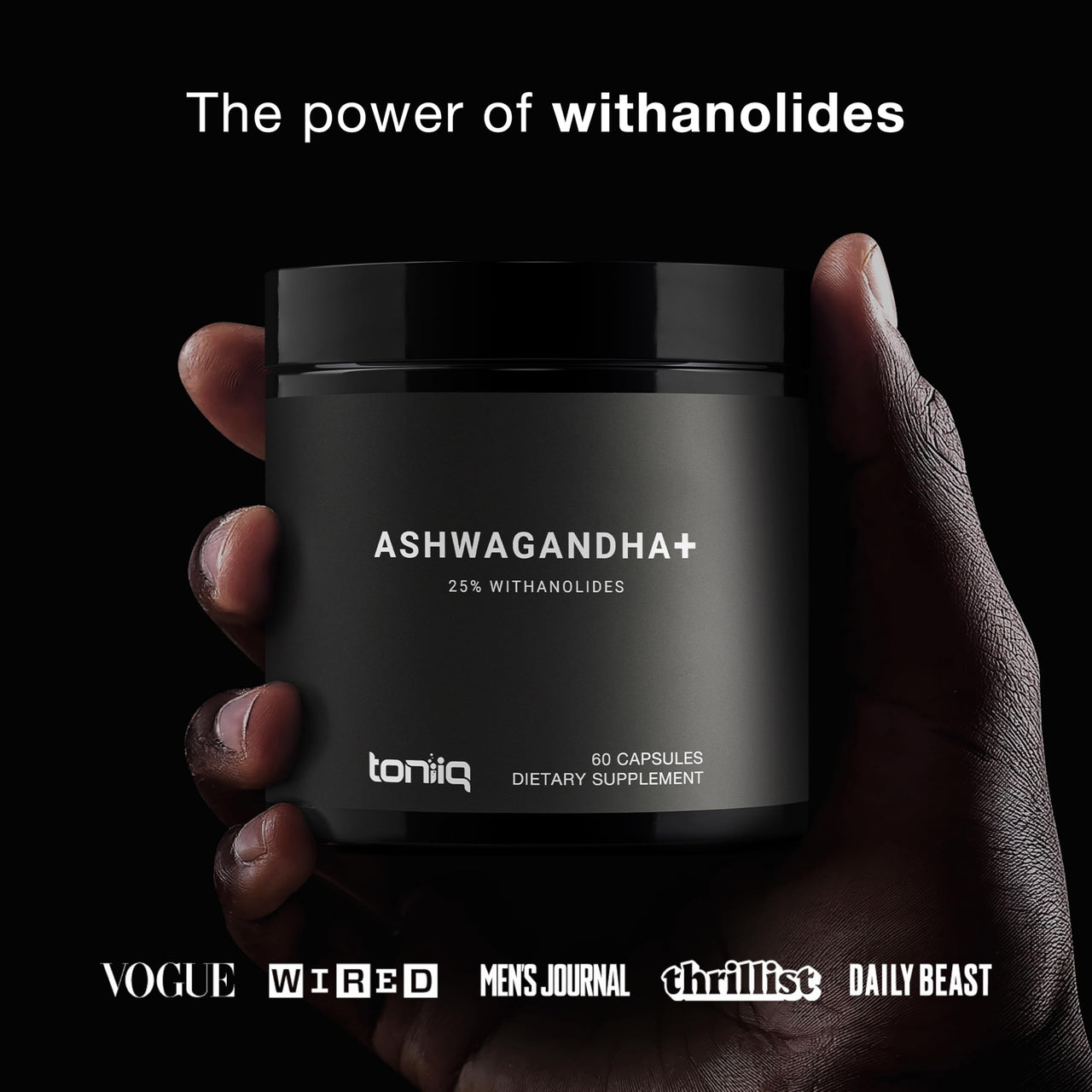 Ashwagandha - Ultra High Potency 40:1 Extract with 25% Withanolides - Wild Harvested in India - Highly Concentrated & Third-Party Lab Tested - 60 Capsules