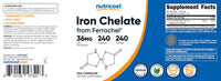 Thumbnail for Nutricost Chelated Iron, As Ferrochel, 36mg, 240 Capsules