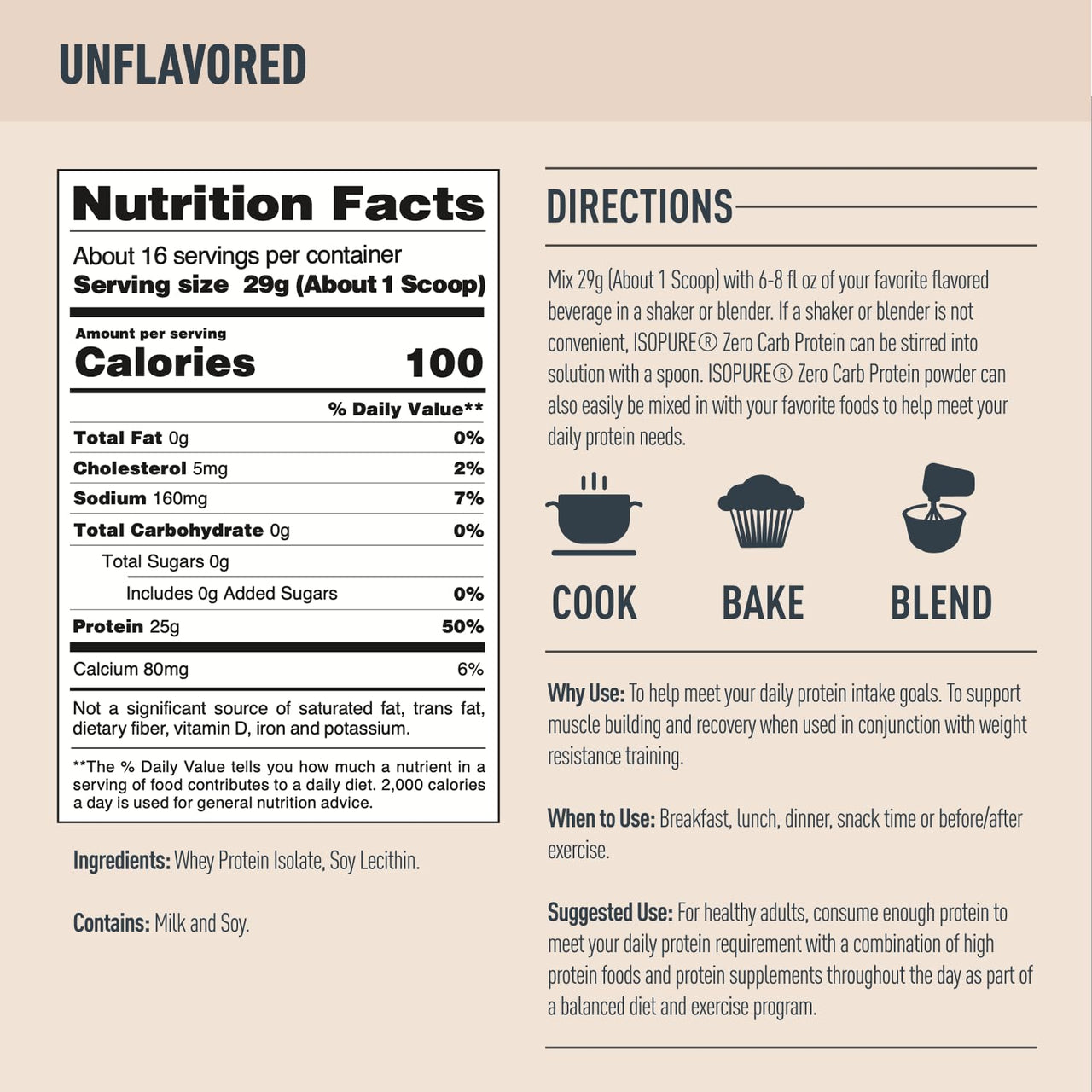 Bundle of Isopure Unflavored Whey Protein Isolate, 25g Protein, Zero Carb, 16 Servings, 1 Pound (Packaging May Vary) + Collagen Peptides Powder, 14 Servings, Unflavored, with Vitamin C, with Biotin