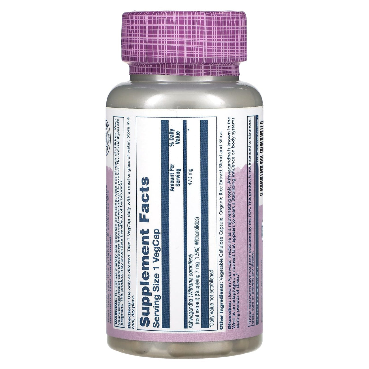 SOLARAY Ashwagandha, 470 mg, 60 VegCaps
