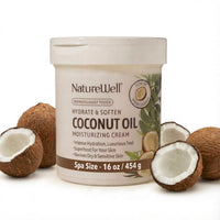 Thumbnail for NATURE WELL Hydrate & Soften Coconut Oil Moisturizing Cream for Face, Body, & Hands, Non-Greasy, Intense Hydration & Luxurious Feel, Revives Dry & Sensitive Skin, Superfood for Your Skin, 16 Oz