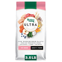Thumbnail for Nutro Ultra Adult Toy Breed Dry Dog Food, Small Dog Food Dry Chicken, Lamb and Salmon Recipe with a Protein Trio, 3.5 lb. Bag