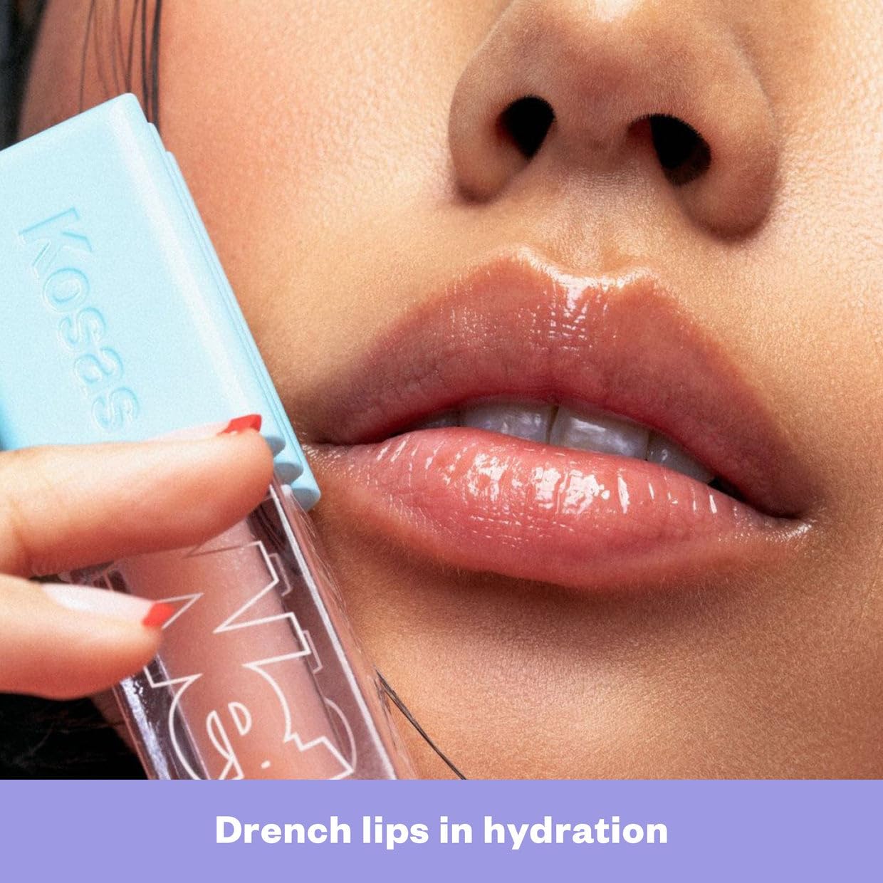 Kosas Wet Lip Oil Gloss - Hydrating Lip Plumping Treatment with Hyaluronic Acid & Peptides, Non-Sticky Finish (Jellyfish)
