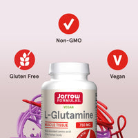 Thumbnail for Jarrow Formulas® L-Glutamine 750 mg, Dietary Supplement, Immune and Muscle Support, 120 Veggie Capsules, Up to 120 Day Supply