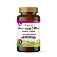 Thumbnail for NaturVet Glucosamine DS Plus Level 2 Moderate Care Joint Support Supplement for Dogs and Cats, Chewable Tablets Time Release, Made in The USA, 60 Count