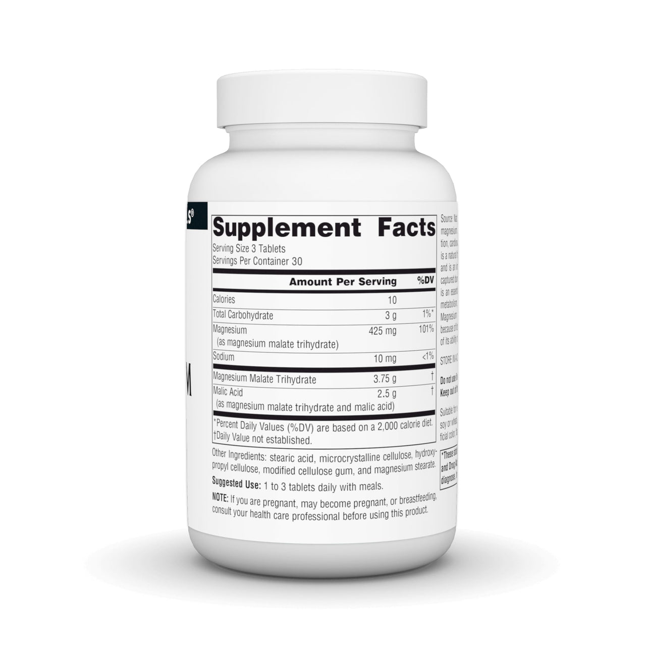 Source Naturals Magnesium Malate, Supports Muscles and Energy Production* - 3,750 mg per Serving - 90 Vegetarian Tablets