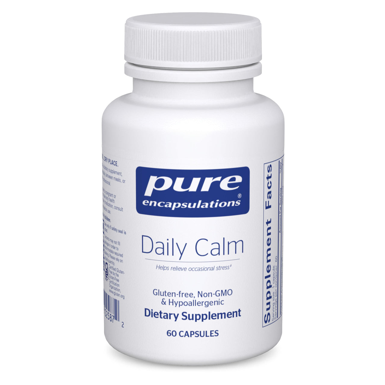 Pure Encapsulations Daily Calm - Vegan Stress & Sleep Support* Supplement - Contains Ashwagandha, Saffron, GABA & L-Theanine - Non-GMO, Soy-Free & Gluten-Free - 60 Capsules