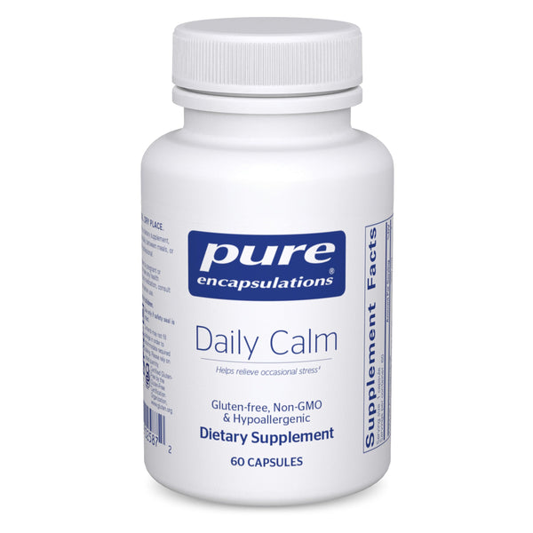 Pure Encapsulations Daily Calm - Vegan Stress & Sleep Support* Supplement - Contains Ashwagandha, Saffron, GABA & L-Theanine - Non-GMO, Soy-Free & Gluten-Free - 60 Capsules