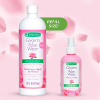 Thumbnail for De La Cruz Rose Water and Glycerin for Face, Rosewater Facial Toner & Moisturizer for Skin & Hair, Rose Water for Hair, 2-Bottle Bundle - 16oz & 8oz, Made in USA.