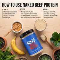 Thumbnail for Naked Beef Protein Isolate - Grass Fed European Beef Bones, 21g Protein, 0g Carbs, Collagen, Amino Acids, Dairy Free, No Artificial Ingredients, Paleo Keto Carnivore Friendly, Unflavored - 20 Servings