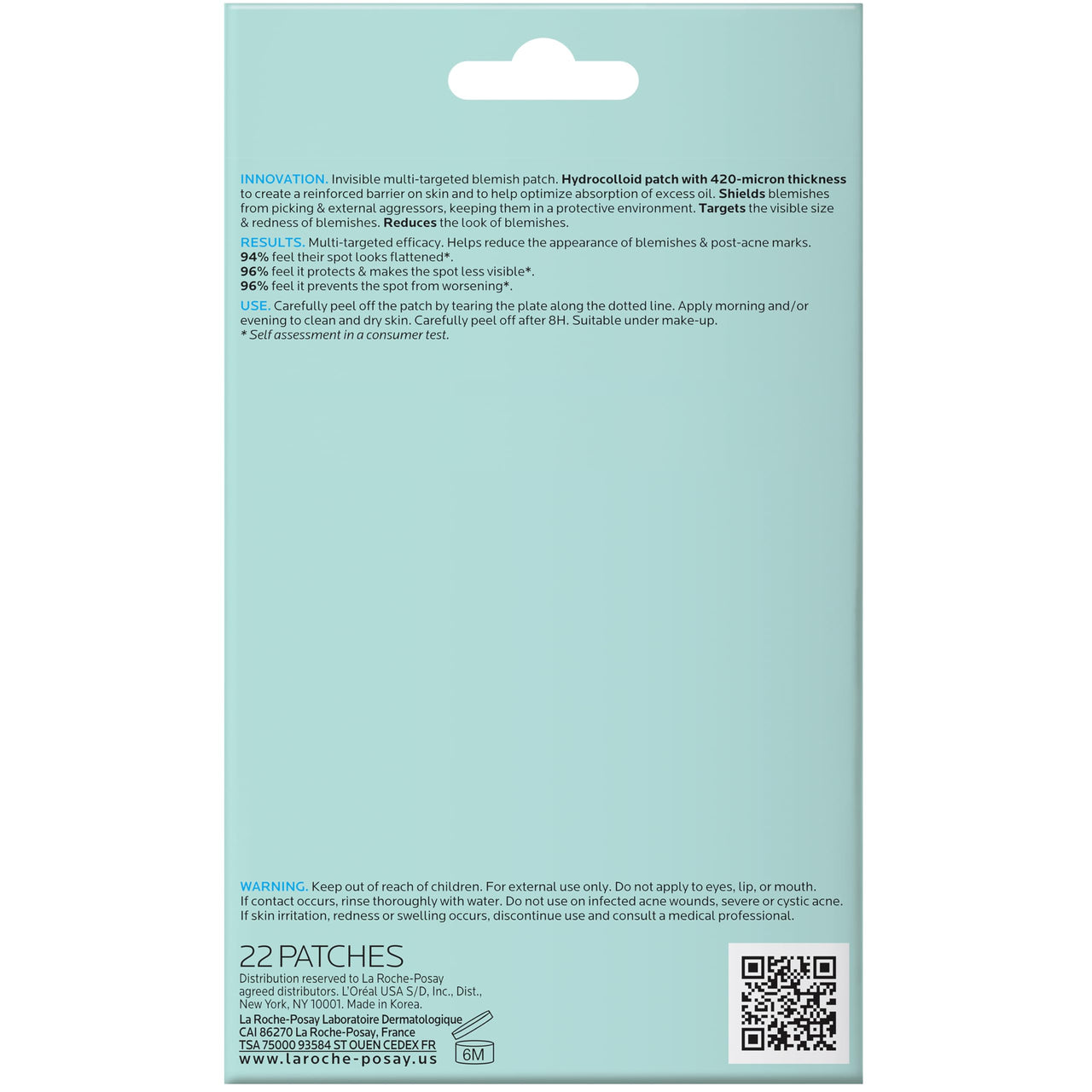 La Roche-Posay Effaclar Multi-Target Blemish Patches, Hydrocolloid Pimple Patches For Face Shields, Targets & Absorbs, Suitable Under Makeup, 22 Patches, 12 Small Size & 10 Medium Size