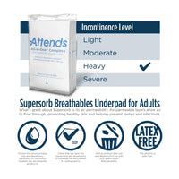 Thumbnail for Attends Supersorb Advanced Premium Disposable Underpads for Severe Incontinence, 30