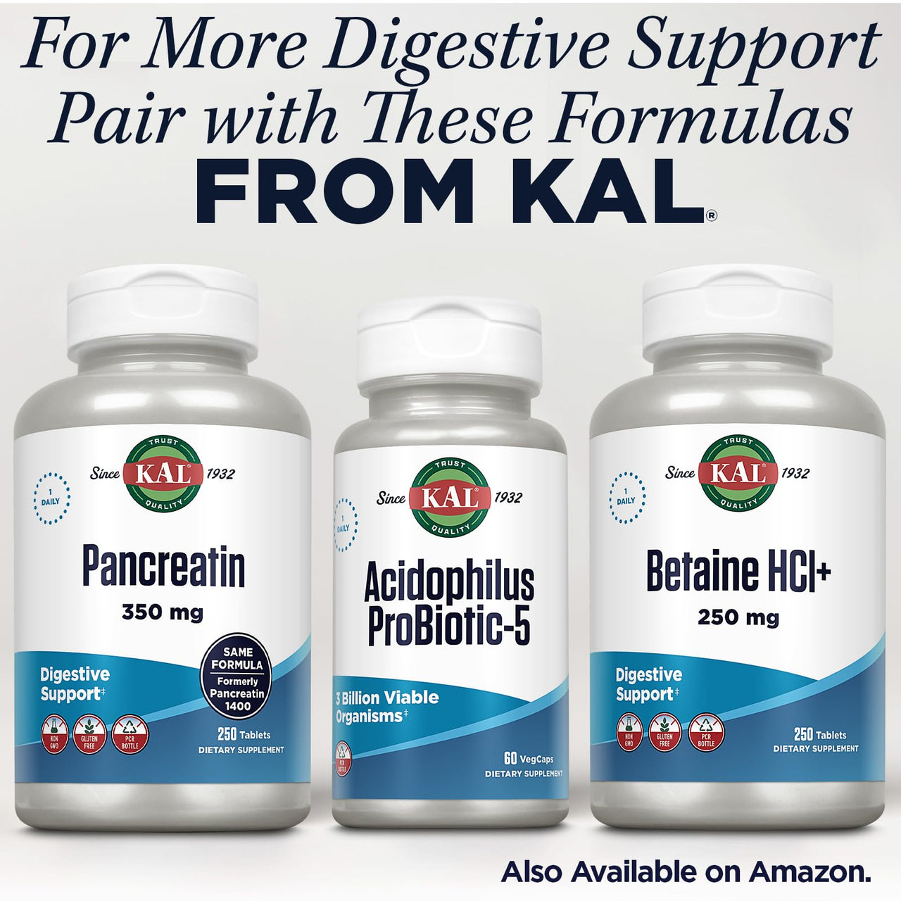 KAL Acidophilus Tablets, Probiotic-5 Capsules, 3 Bil, 60 Count