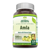 Thumbnail for Herbal Secrets Amla Supplement | 500 Mg Per Serving | 120 Veggie Capsules | Made with Natural Amla | Supplement | Non-GMO | Gluten Free | Made in USA
