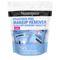 Thumbnail for Neutrogena Fragrance-Free Makeup Remover Wipes Singles, Individually Wrapped Face Towelettes, Gently Remove Dirt, Oil, Waterproof Mascara & Makeup, Alcohol-Free Daily Face Wipes for Travel, 20 ct