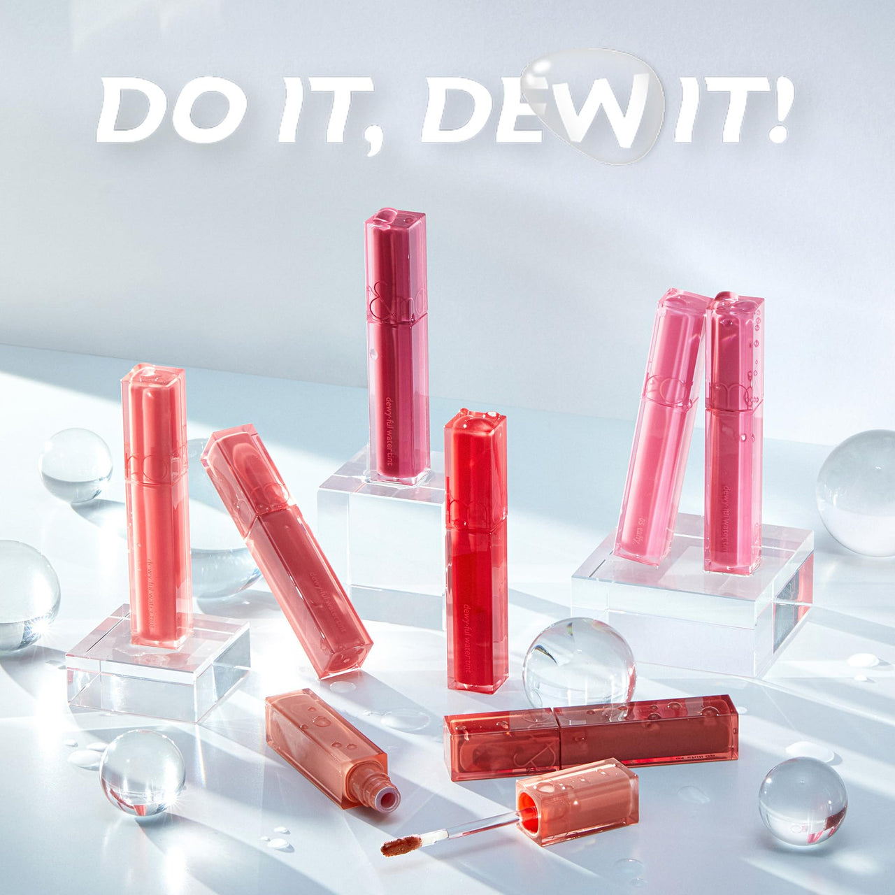 rom&nd Dewy-ful Water Tint 09 Cotton Melba | Hydrating, Non-Sticky Lip Stain with Sheer Gloss | Long-Lasting K-Beauty Liquid Lip Color