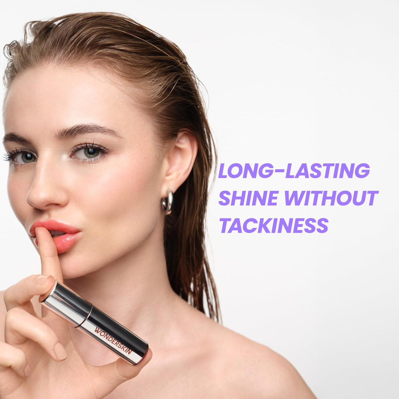 Wonderskin Lip Rehab Serum Oil - Tinted Lip Oil for Women, Hydrating, Moisturizing, and Non-Sticky Bright Red Tint Serum for Dry Lips (Flirt)