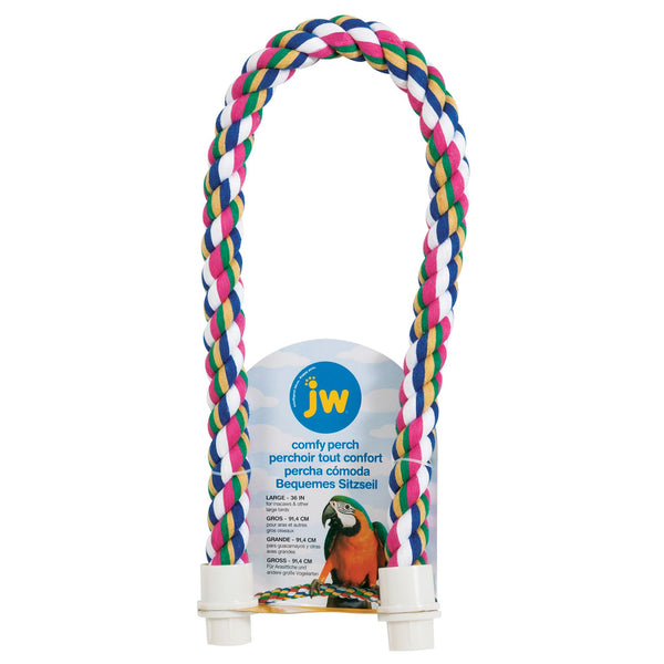 Image 1 of JW Pet Comfy Perch For Birds Flexible Multi-color Rope, Large - 36" Length