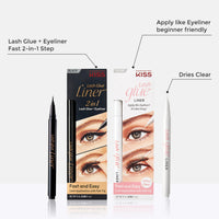 Thumbnail for KISS Lash GLUEliner, 2-in-1 Felt-Tip Eyelash Adhesive and Eyeliner, Matte Finish, Foolproof Application, Easy Touch-Up, 0.03 Fl Oz.- Black, Packaging May Vary