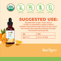 Thumbnail for MaryRuth Organics USDA Kids Vitamin C Drops | Vegan Immune Support Supplement for Ages 4-13 | Immune Support & Overall Health | Vitamin C from Organic Acerola Fruit Extract | 2oz