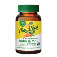 Thumbnail for MegaFood Baby & Me 2 Prenatal Vitamin and Minerals - Vitamins for Women - with Folate (Folic Acid Natural Form), Choline, Iron, Iodine, and Vitamin C, Vitamin D and more - 60 Tabs (30 Servings)