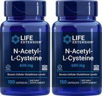 Thumbnail for Life Extension N-Acetyl-L-Cysteine (NAC) 600mg, 150 Capsules (Pack of 2)