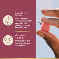 Thumbnail for Nature’s Bounty Optimal Solutions Advanced Hair, Skin and Nails Pectin Gummies, 2x Biotin Per Serving, No Stick Gummy, Vegetarian Formula, Strawberry Flavor, 200 ct, 100 Total Servings