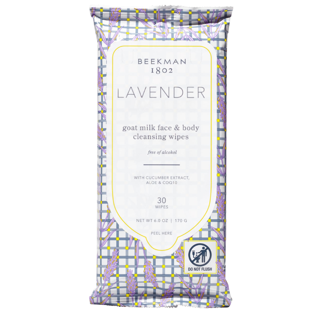 Beekman 1802 Face Wipes – Makeup Remover Wipes for Face, Facial Cleansing Wipes that Remove Makeup & Dirt, Travel Essentials, Face Wipes with Goat Milk & Aloe, Lavender 30 Count