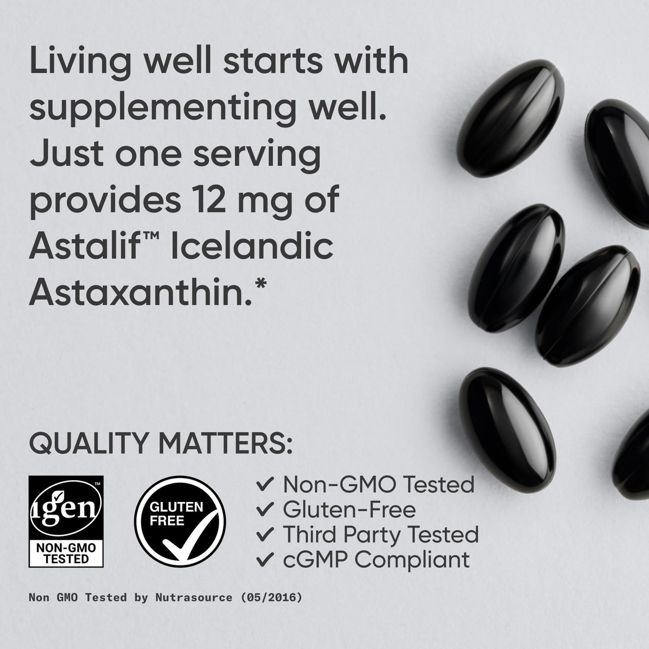 Sports Research® Triple Strength Astaxanthin 12mg - Antioxidant Supplement for Skin & Eye Health Support* - Soy Free · Non-GMO · Gluten Free - 60 Softgels