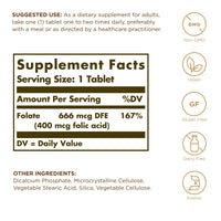 Thumbnail for Solgar - Folic Acid, 400 mcg