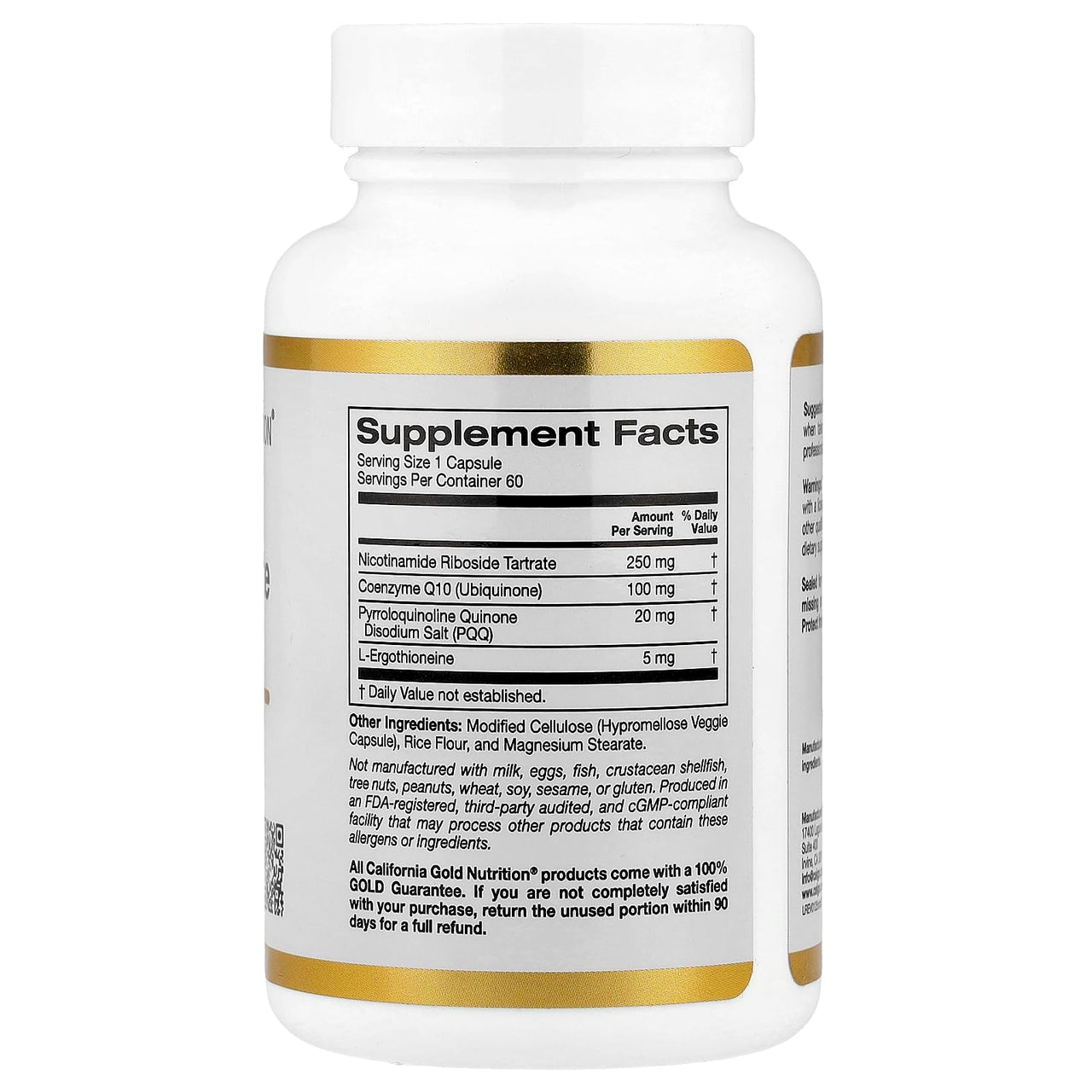 California Gold Nutrition Nicotinamide Riboside Tartrate (NRT) Complex, 60 Veggie Capsules