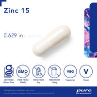Thumbnail for Pure Encapsulations Zinc 15 mg - Zinc Picolinate Supplement for Immune System Support, Growth & Development - for Wound Healing - with Premium Zinc Picolinate - 30 Capsules