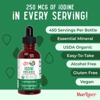 Thumbnail for MaryRuth Organics Iodine Liquid Drops | Potassium Iodide | 1 Year Supply | 450 Servings | Thyroid Health | USDA Organic| Vegan | Non-GMO | Gluten Free | 1 Fl Oz