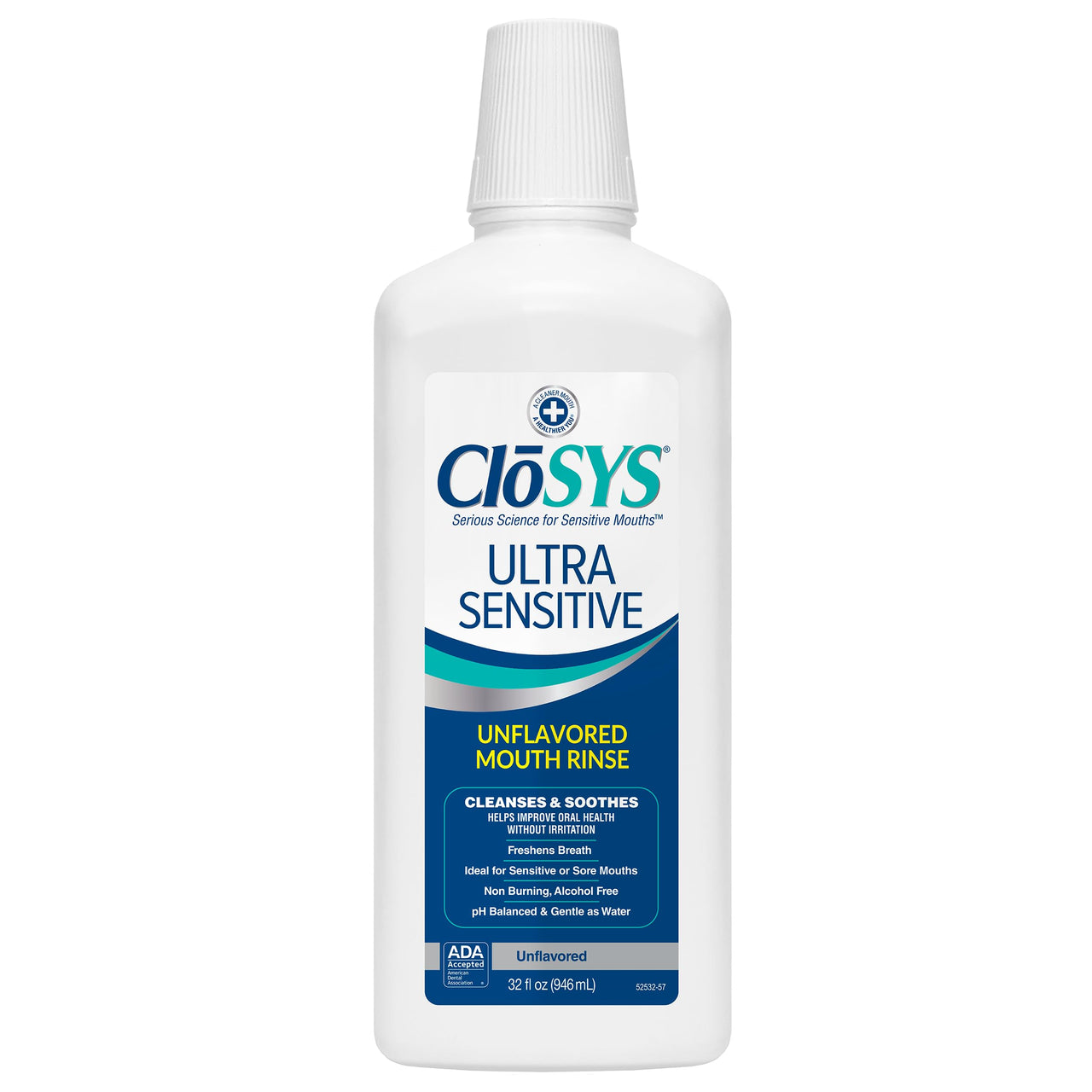 CloSYS Ultra Sensitive 32oz Mouthwash Bundle with CloSYS 0.31oz Oral Breath Mint Spray (3 Count)