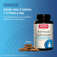 Thumbnail for Jarrow Formulas® Adrenal Optimizer® with Ashwagandha, Chamomile and Schizandra Extract, Supports Reduction of Occasional Stress, 120 Vegan Tablets, 60 Day Supply