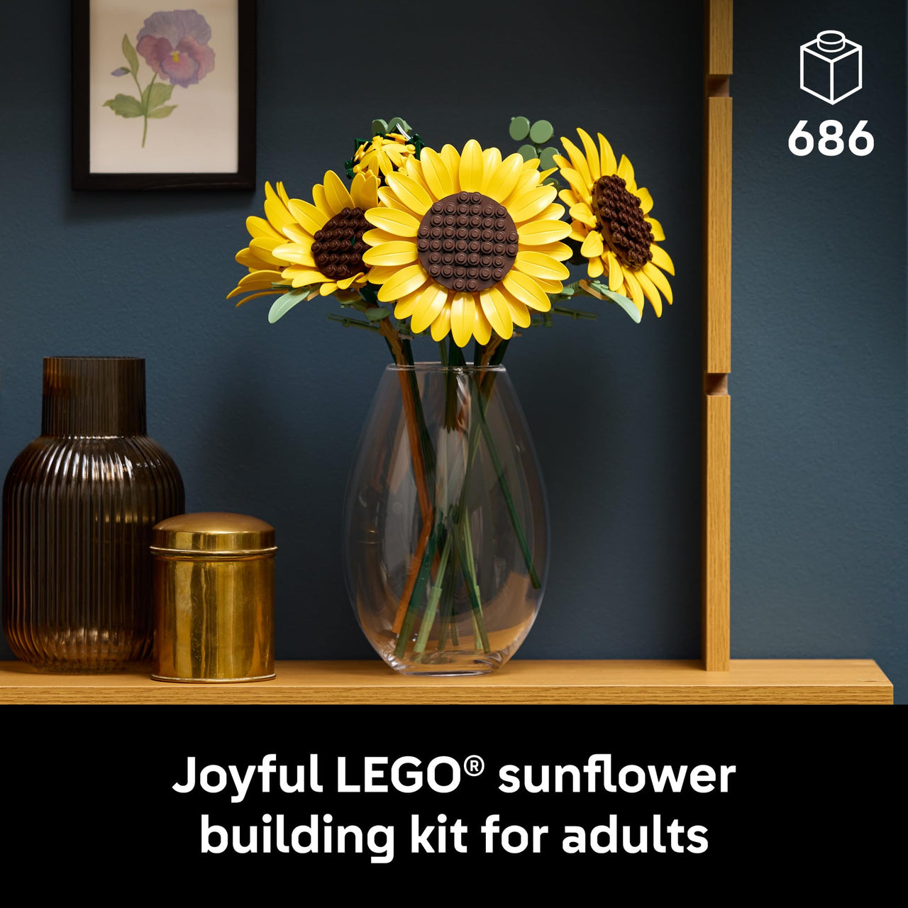 LEGO Botanicals Sunflower Bouquet Building Set for Adults, Ages 18+ - Gift for Birthdays - Artificial Flowers for Home Office, Bedroom or Desk Decor - 11502