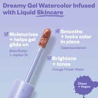 Thumbnail for Kosas 10-Second Eye Gel Watercolor Eyeshadow: Moisturizing and Brightening Shimmer Eyeshadows - Heat