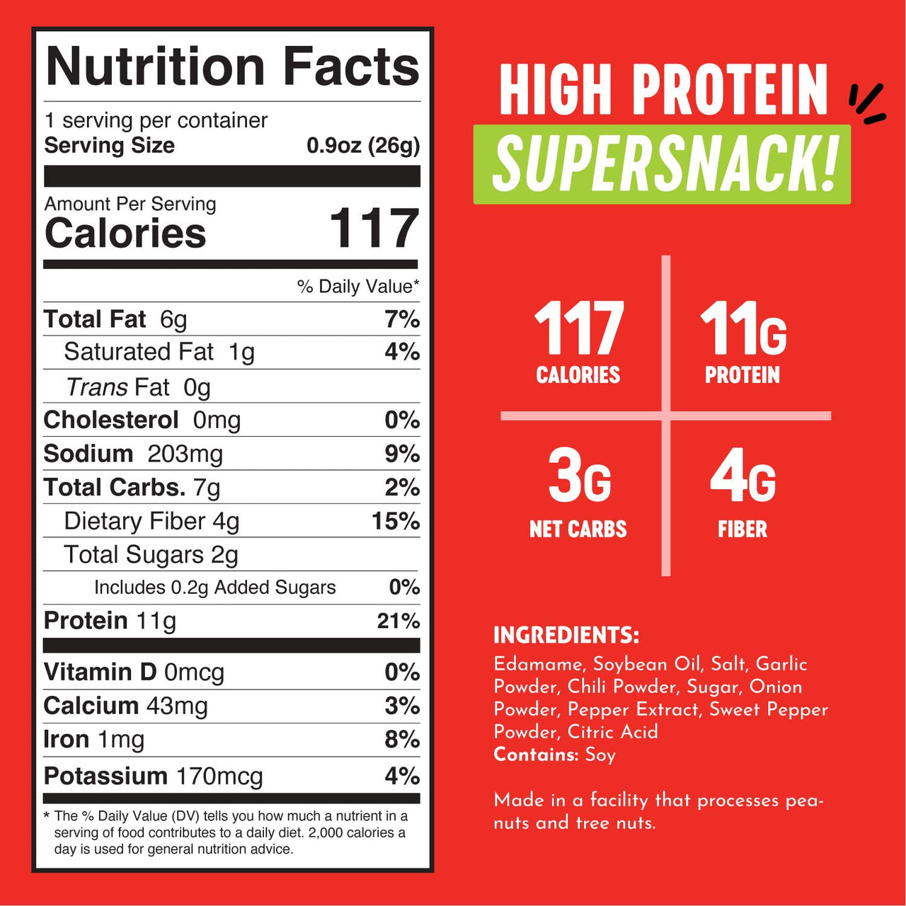 The Only Bean Crunchy Roasted Edamame Snacks Pack (Sriracha), Protein Keto Food, Gluten Free, Asian Japanese Snacks, Hot Spicy Snack, 0.9oz 10 Pack