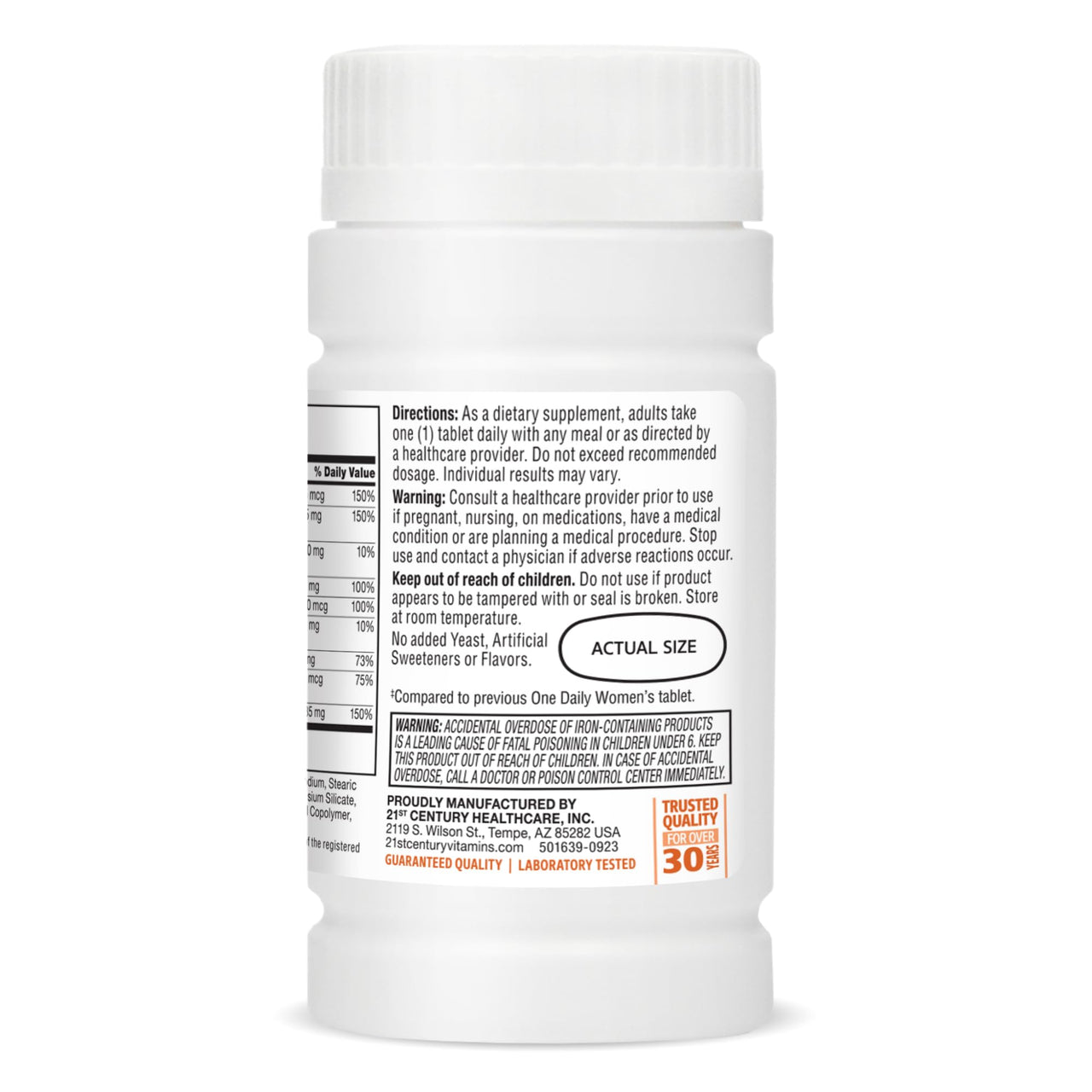 21st Century One Daily Women's Tablets, 100 Count