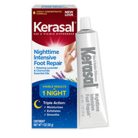 Thumbnail for Kerasal Nighttime Intensive Foot Repair, Skin Healing Ointment for Cracked Heels and Dry Feet, 1 oz (Packaging May Vary)