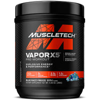 Thumbnail for MuscleTech Pre-Workout Powder, Vapor X5 - Sports Nutrition Muscle Building Supplements for Women & Men - Intense Muscle Pump Energy Powder Drink Mix - Blue Razz Freeze, 266g (30 Servings)