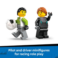 Thumbnail for LEGO City Jet vs. Car Building Toys for Kids - Vehicle Sets for Boys & Girls, Ages 6+ - Gift for Birthdays - Toy Car & Jet W/Driver & Pilot Minifigures - 60489
