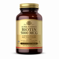 Thumbnail for Solgar Biotin 5000 mcg - 100 Vegetable Capsules - Supports Healthy Skin, Nails & Hair - Non-GMO, Vegan, Gluten Free, Dairy Free, Kosher - 100 Servings
