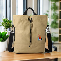 Thumbnail for Women Casual Canvas Shoulder Bags, Sunshine Embroidery Cross Body Bag Top Handbag (Khaki)