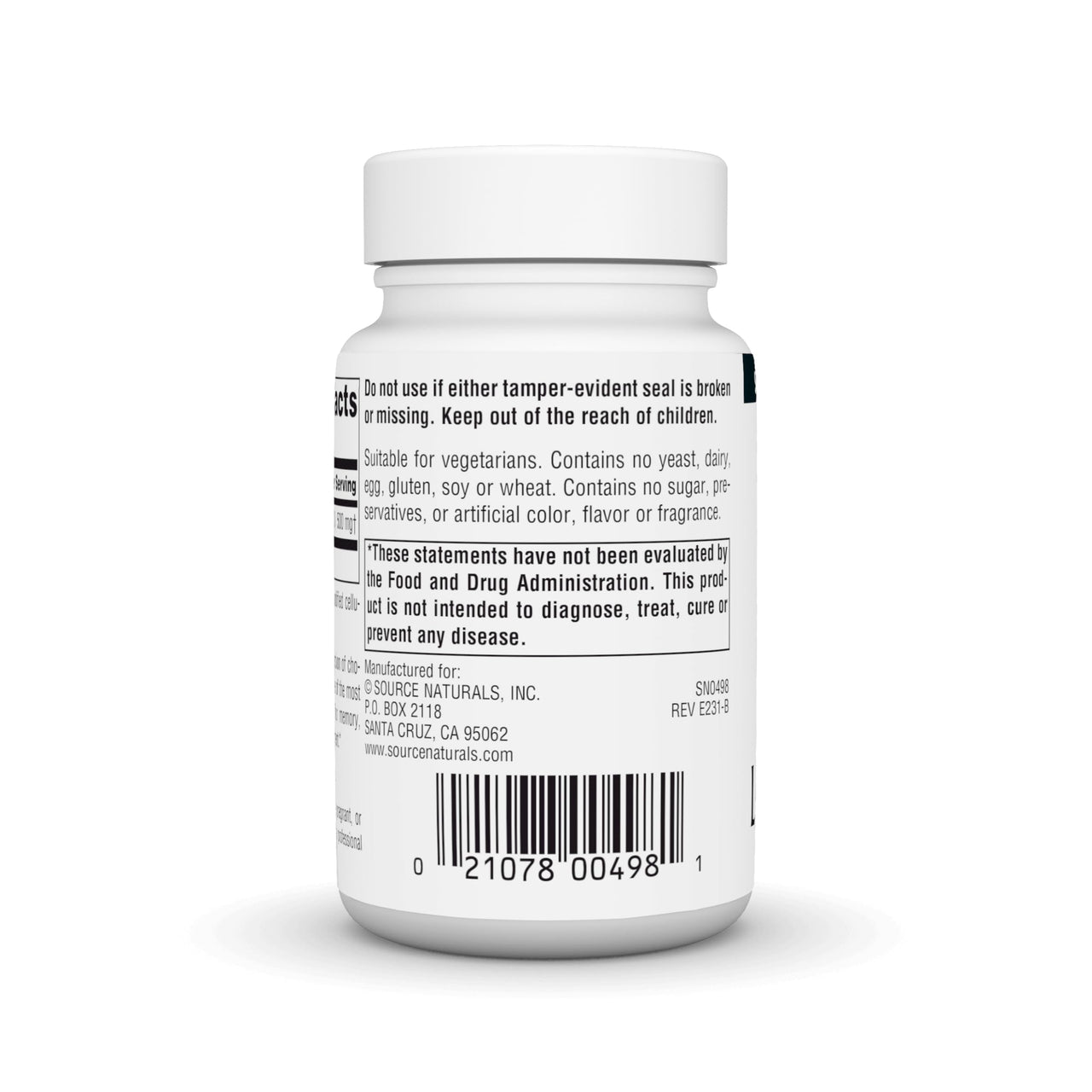 Source Naturals Acetyl L-Carnitine, 500mg, 30 Tablets