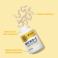 Thumbnail for Vimergy Micro-C® Vitamin C Capsules – 500mg per Capsule, Supports Immune Health*, Promotes Collagen Production, Supports Healthy Bones*, Kosher, Vegan & Gluten-Free, Regular Size 180 Capsules