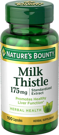 Thumbnail for Nature's Bounty Milk Thistle, Herbal Health Supplement, Supports Liver Health, 175mg, 100 Softgels
