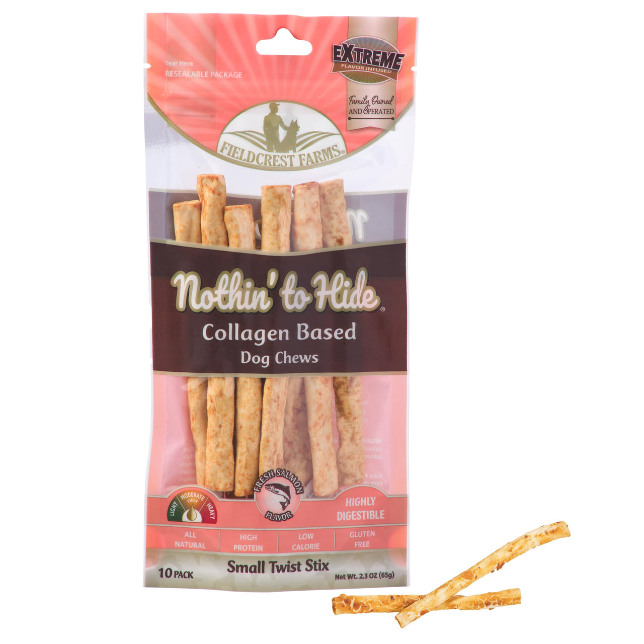 Ethical Pet Nothin` to Hide Salmon Twist Stix